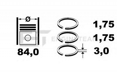 ET ENGINETEAM r1003500 -  Комплект поршневых колец